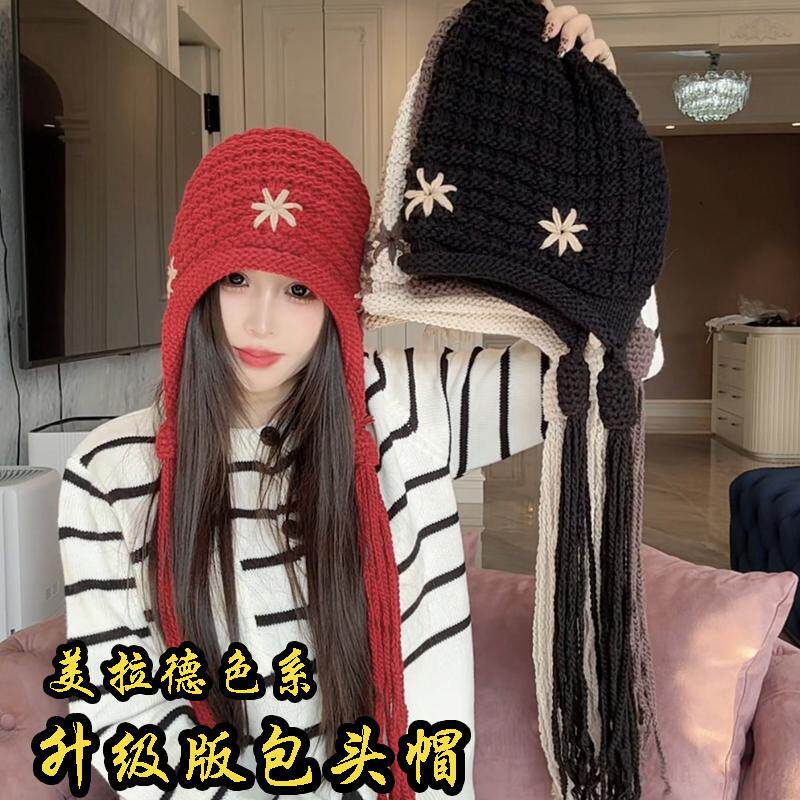 复古名族风手工编织毛线帽秋冬