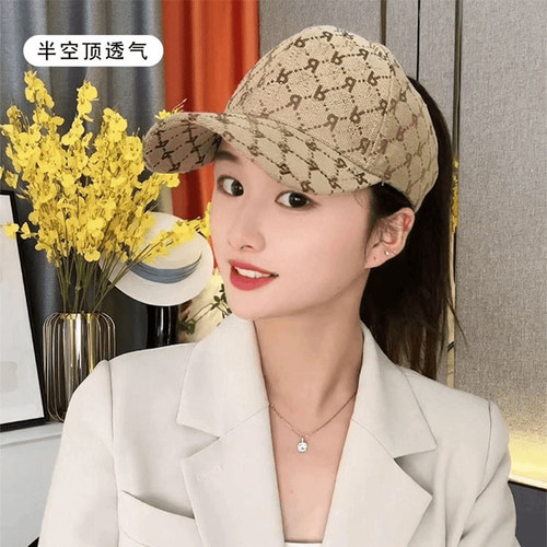夏季新款遮阳帽可扎高马尾棒球帽