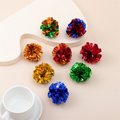 自嗨耐抓幻彩镭射彩色响声球炫彩响纸球猫咪玩具逗猫解闷皱纸球