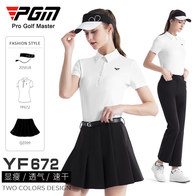 PGM高尔夫服装女装百褶短裙子长裤短袖上衣运动套装春季T恤POLO衫