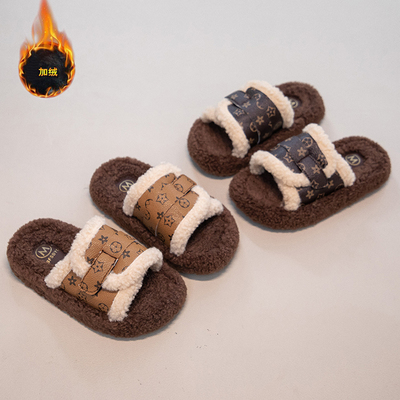 儿童家居休闲外穿一字儿童棉拖鞋