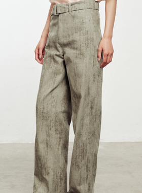 TOATEE 设计感晕染做旧休闲直筒牛仔裤 配可拆卸金属扣腰带