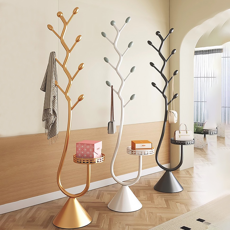 轻奢客厅简约橄榄型衣架玄关简易衣帽架落地立式卧室落地挂衣架