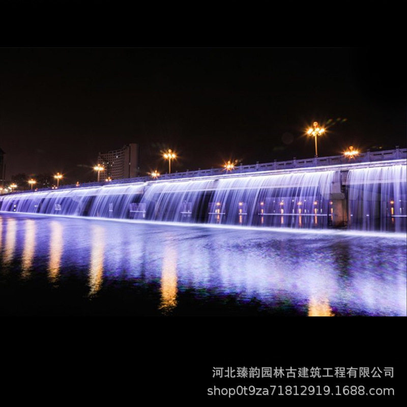 大型桥体音乐一维喷泉头全套设备桥体装饰亮化激光灯厂家全国安装