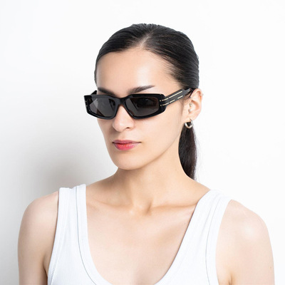 气质街拍职场时尚方框墨镜女级感欧美小框太阳镜女跨境sunglass