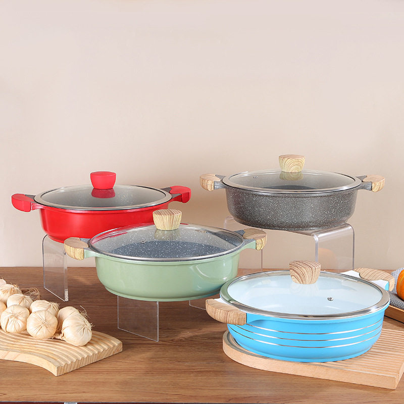 麦饭石汤锅家用不粘锅双耳蒸煮面锅煲汤燃气电磁炉专用火锅锅焖锅,厨房/烹饪用具,火锅,淘宝优惠券,粉丝福利购,淘宝优惠卷