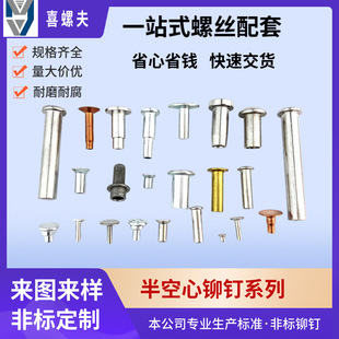 非标铆钉订制 半空心铆钉 铆钉定制