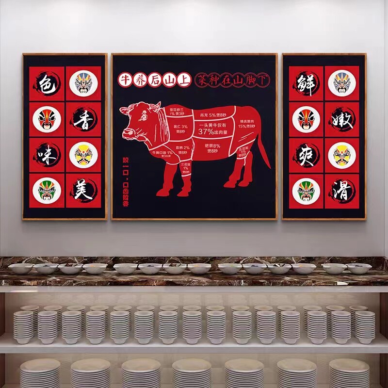 火锅店饭店装饰画海报壁画牛肉馆