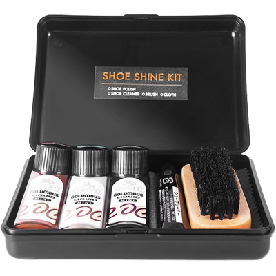 日本columbus武士棕色套装皮鞋油