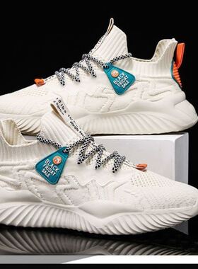 夏季透气薄款男鞋椰子鞋2024新款学生跑步男士网面百搭休闲运动鞋