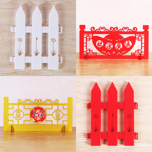 春节金色围栏摆件DP点栅栏装饰商场酒店橱窗新年堆头护栏布置道具