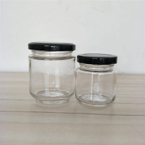 Circular glass jar pickles bottles jam jars of honey bottle