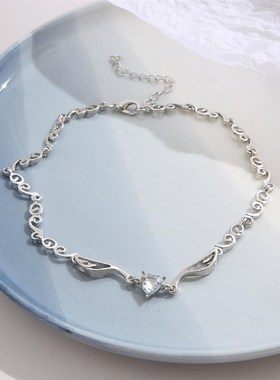 Love Diamond Choker student Necklace 天使之翼颈链翅膀项链女