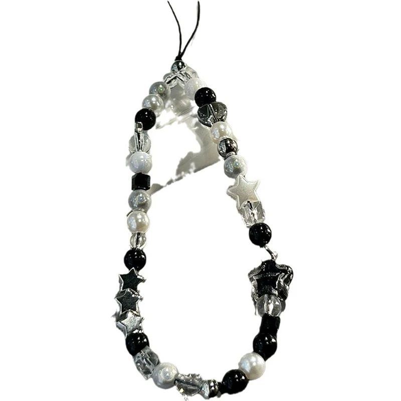 Star Pearl Beaded Phone Chain Hanging Cord Phone Charms