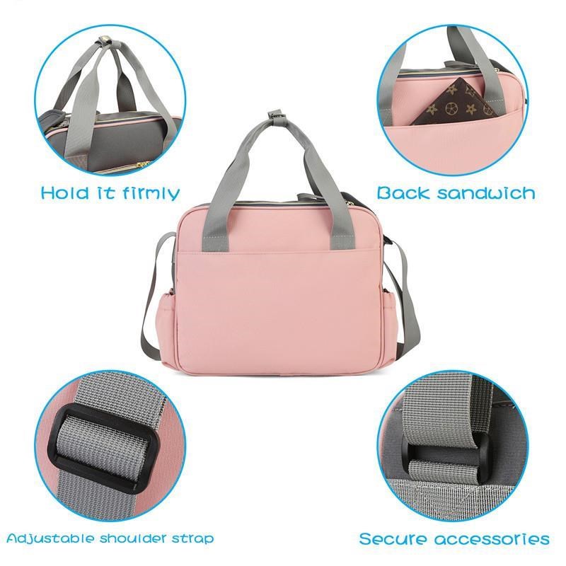 Diaper Bag Nursing Bag Mummy Maternity Nappy Pink Gray Large