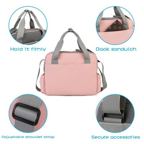 Diaper Bag Nursing Bag Mummy Maternity Nappy Pink Gray Large