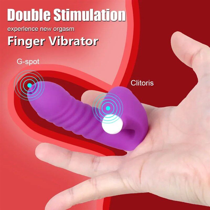 Tongue vibrator G-spot stimulation erotic finger condom
