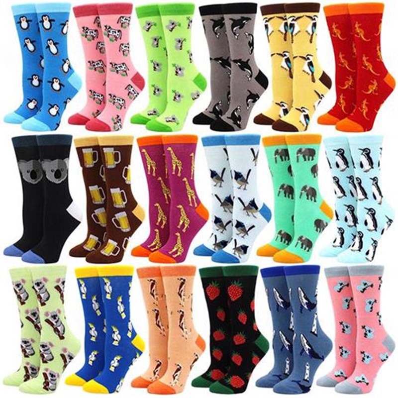 Women Happy Funny Socks Print Art Cute Spring animal Socks P
