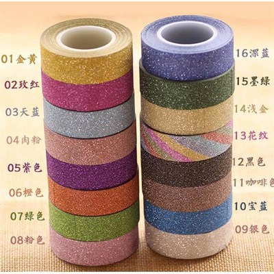 DIY 10 M Glitter Decorative Washi Tape Scrapbooking Tool Pla