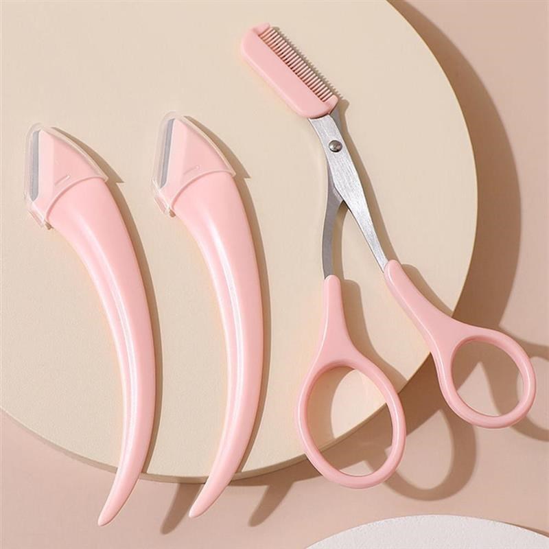 Eyebrow Trimmer Scissors With Comb Stainless Steel Eyebrow R