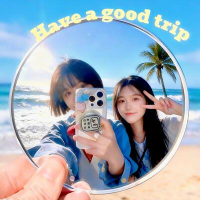 旅行拍照小圆镜自拍一人打卡工具高清凸面镜室外广角拍摄小巧便携