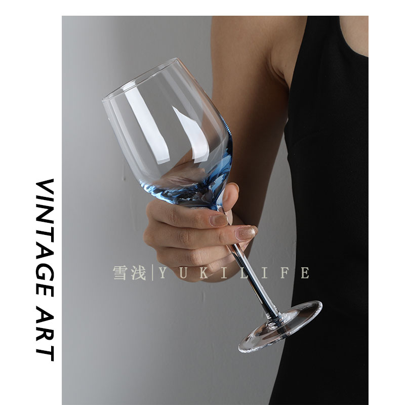 水晶特殊工艺 内部蓝芯能到快乐星球/中古玻璃红酒杯葡萄酒高脚杯