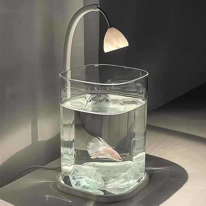 景观超白碎砖装饰亚克力桌面创意造景鱼缸珍珠全套冰晶石生态夜灯