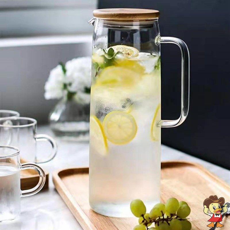 玻璃冷水壶柠檬扎壶套装耐高温家用泡茶壶凉白开水杯大容量凉水瓶