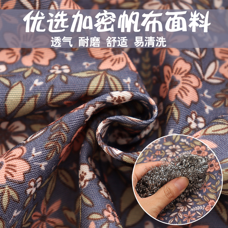 中式帆布棉布家用厨房做饭坎肩围裙上班无袖工作耐磨年轻围腰金小