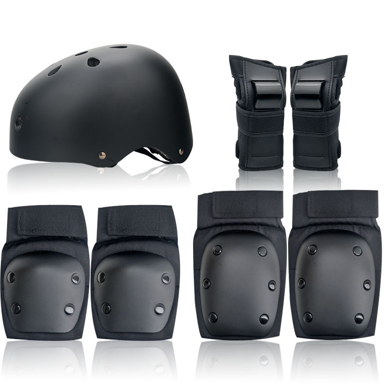 滑板轮滑护具套装青少年成人男女生滑雪护膝护肘儿童防护专业头盔
