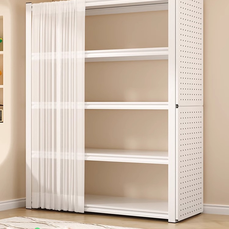 家用货架置物架多层落地阳台收纳架洞洞板书架一体靠墙储物铁架子