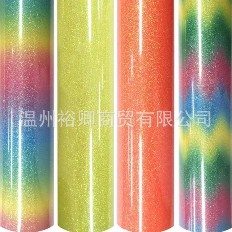 PU PVC刻字膜 热转印膜 金葱刻字膜  服装烫画膜 PU金葱彩色膜E18