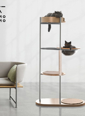 极简猫爬架设计感limolimo太空舱猫实木网红猫爬架猫窝一体剑麻