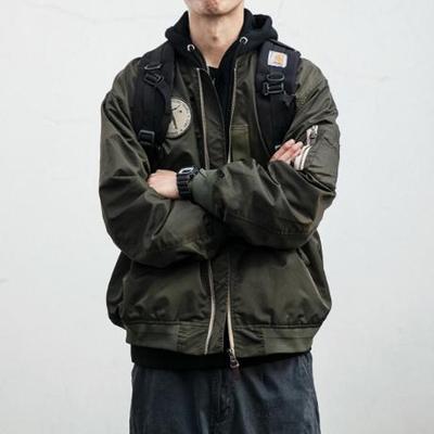 Timpeake潮牌美式复古MA-1飞行夹克休闲贴标设计棒球服工装1052