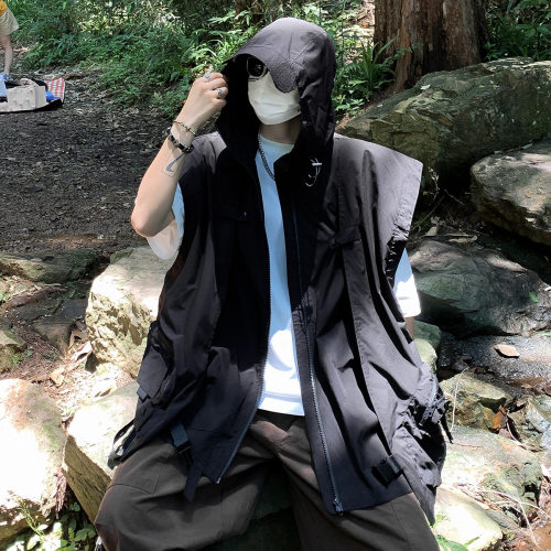 Timpeake工装马甲男美式潮牌户外机能口袋潮流百搭外穿休闲W9255