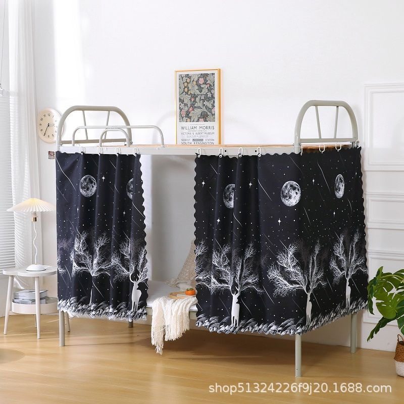 学生宿舍床帘下铺黑色遮光帘子寝室铁架床工地上下铺床围布帘