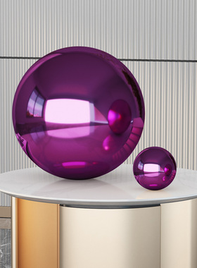 不锈钢圆球空心球紫色球商场摆件挂饰酒店婚庆装饰不锈钢球镜面