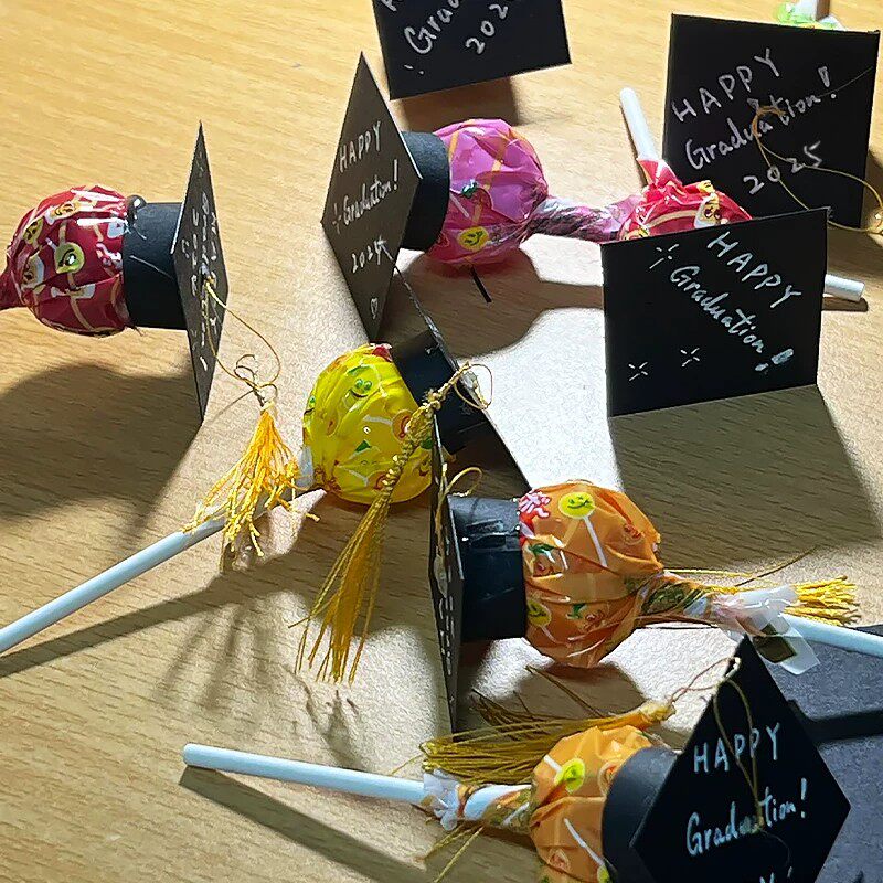 棒棒糖学士帽毕业季礼物手工diy儿童送闺蜜同学大学生班级装饰品