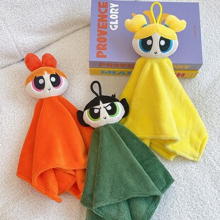 正版 吸水卡通可爱厨房浴室抹布 飞天小女警PPG立体擦手巾挂式