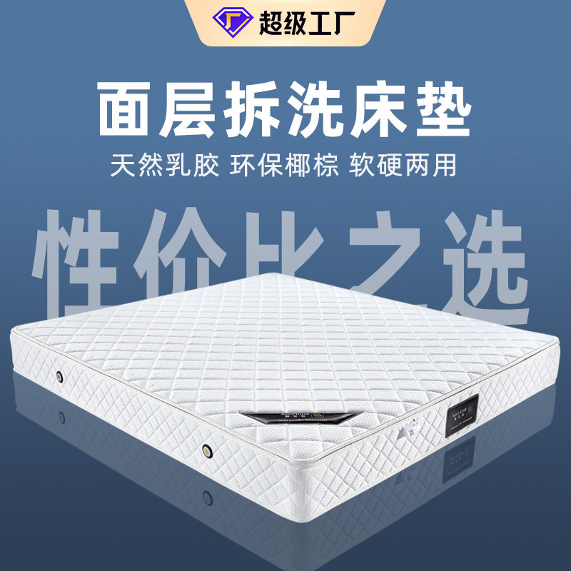 弹簧天然乳胶床可拆洗环保椰棕席梦思独立床垫袋装软硬两用定制