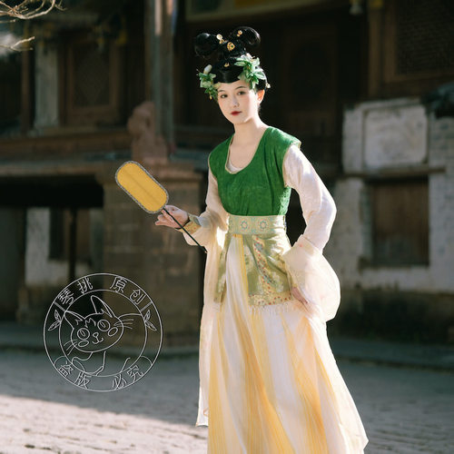 复原武周汉服唐制齐腰破裙唐背子