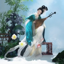琴挑南北朝【瑶台】古画复原神仙服大袖襦仕女图汉服