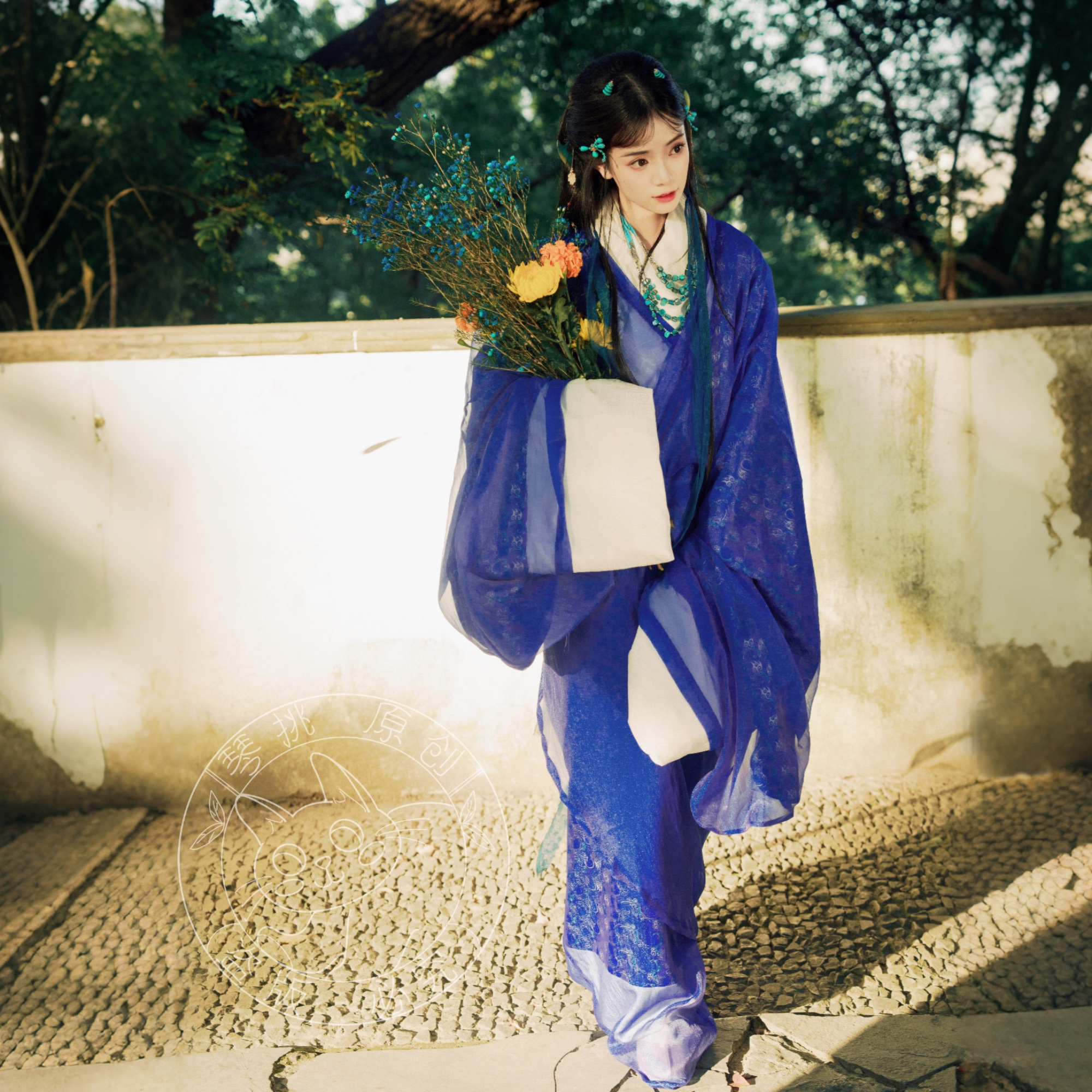 琴挑马王堆复原低腰曲裾素纱单衣