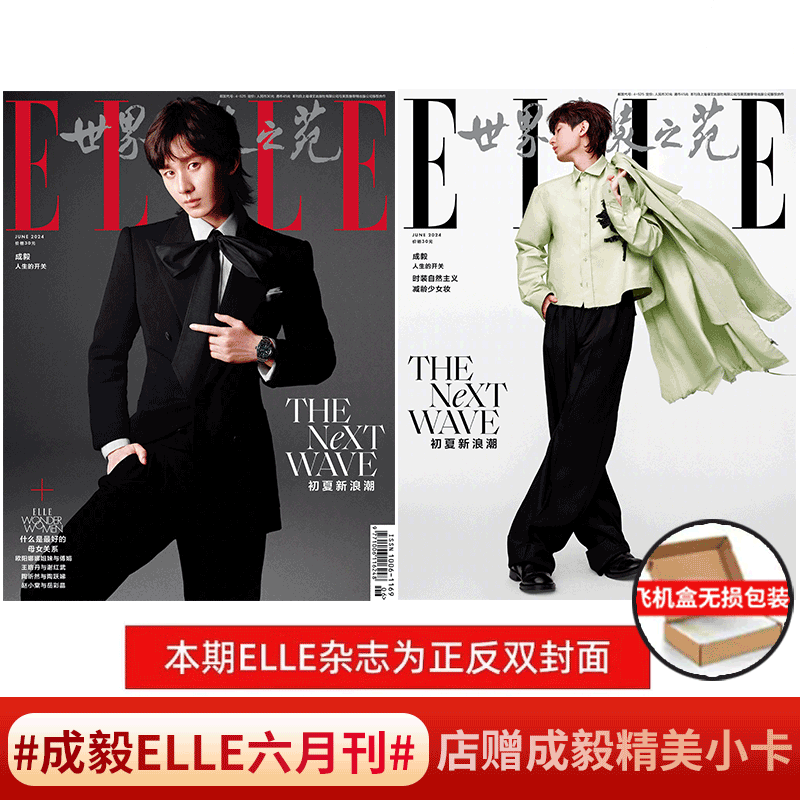 ELLE 2024年6月 成毅 世界时装之苑杂志/新视线杂志 Wonderland.2月刊 成毅封面 /《莲花楼》 成毅 /睿士ELLEMEN 2024年开年刊成毅 书籍/杂志/报纸 期刊杂志 原图主图