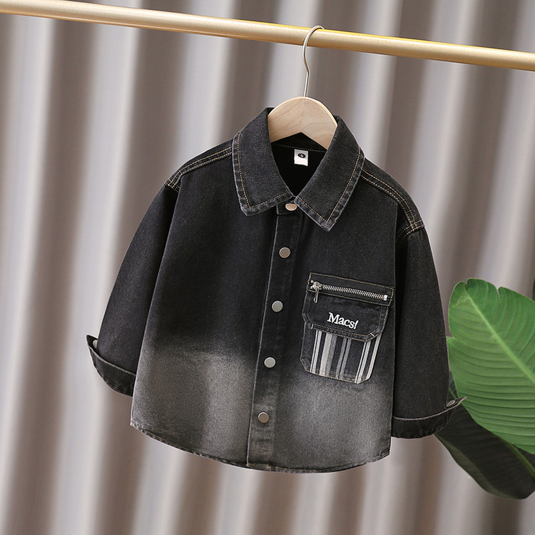 酷儿牛仔&736-口袋竖条拉链款衬衫童装童装