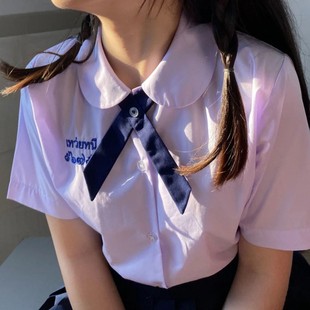 泰式校服JK制服衬衫纯色十字交叉结学院风配饰蝴蝶结领结三色可选
