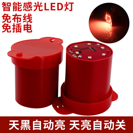 2026新款感光LED灯灯笼专用伴侣灯电池款阳台户外新年红灯笼伴侣