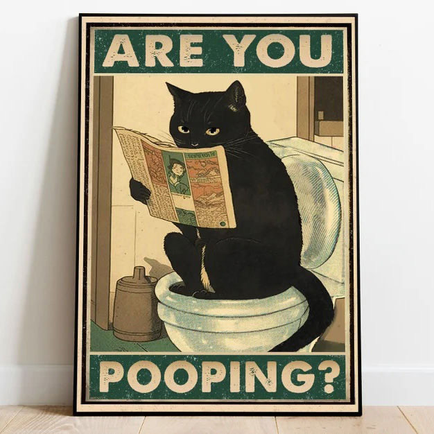 简约现代怀旧复古咖啡厅美式装饰画猫咪客厅卧室西餐厅挂画壁画