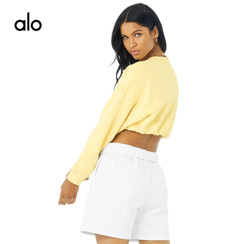 ALO YOGA CREW NECK LOOSE YOGA LONG SLEEVE PULLOVER SWEATSHIRT DEVOTION CREW NECK PULLOVER