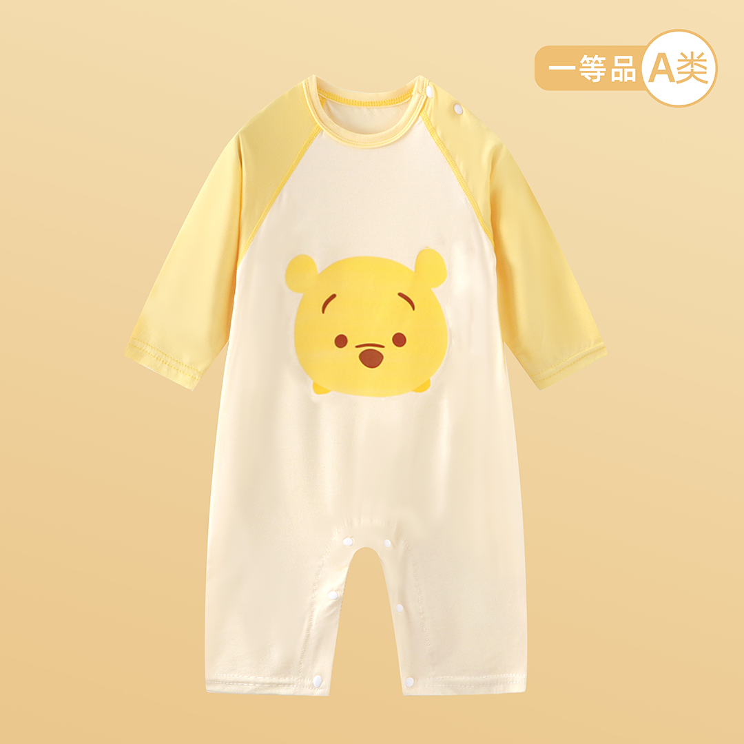 婴儿连体衣夏季薄款宝宝莫代尔空调服睡衣新生儿衣服夏装哈衣爬服